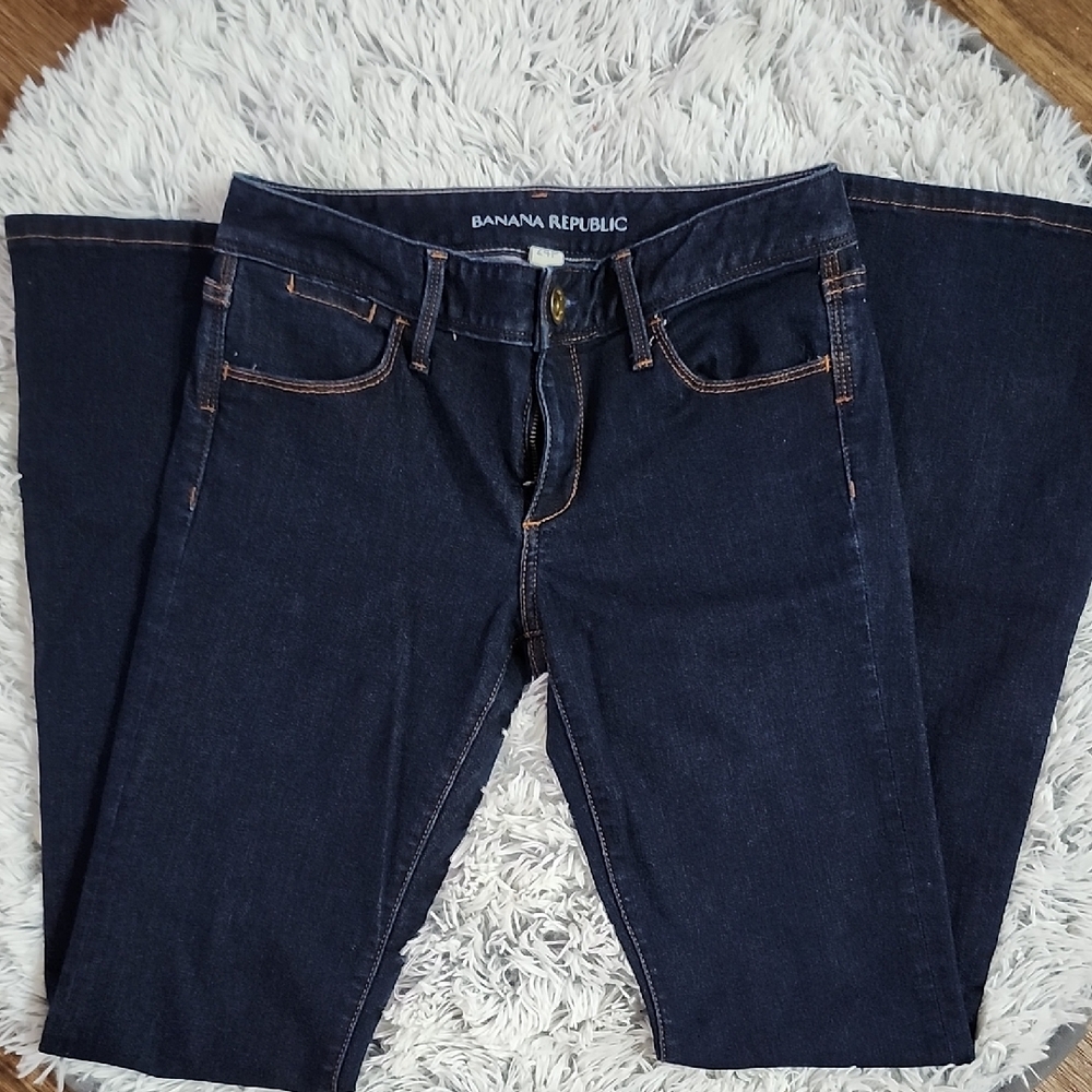 Banana Republic Women's Indigo Flare Jeans Dark Wash NWOT Size 24P